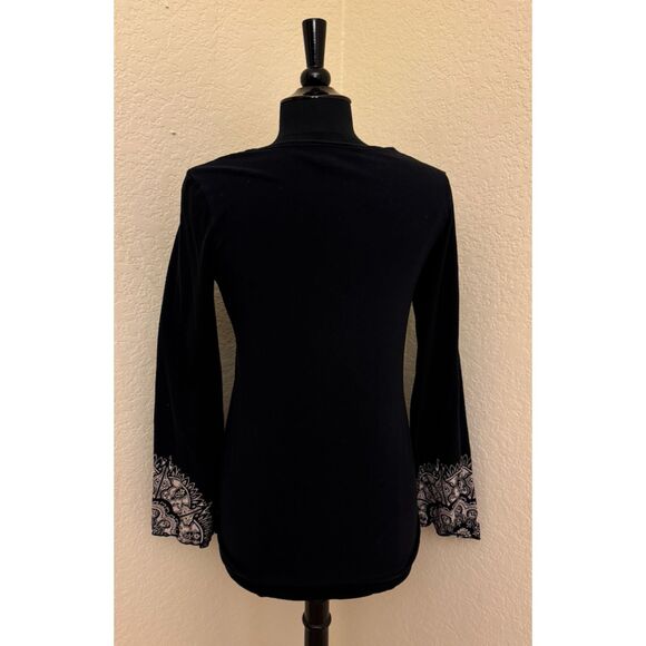 INC Studded V Neck Flared Sleeve Top - Sz S - Picture 5 of 12